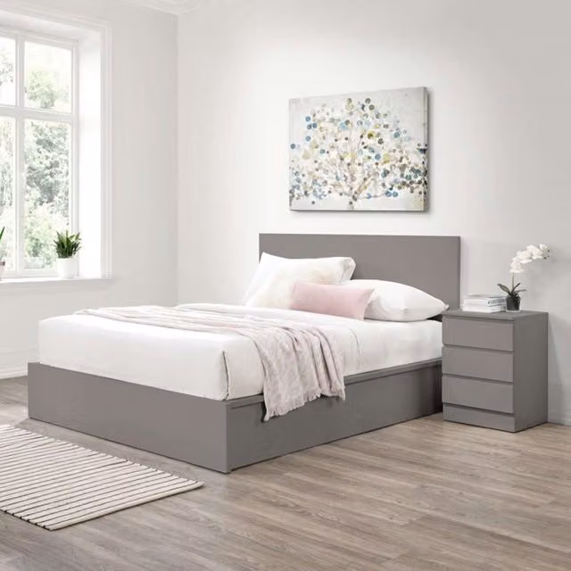 Birlea Oslo Upholstered Ottoman Bed in Grey