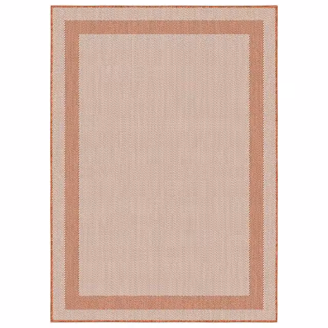 THE RUGS Reversible Duo Weave Outdoor Rug in Orange Bordered Design, W: 160 cm, L: 230 cm – 2