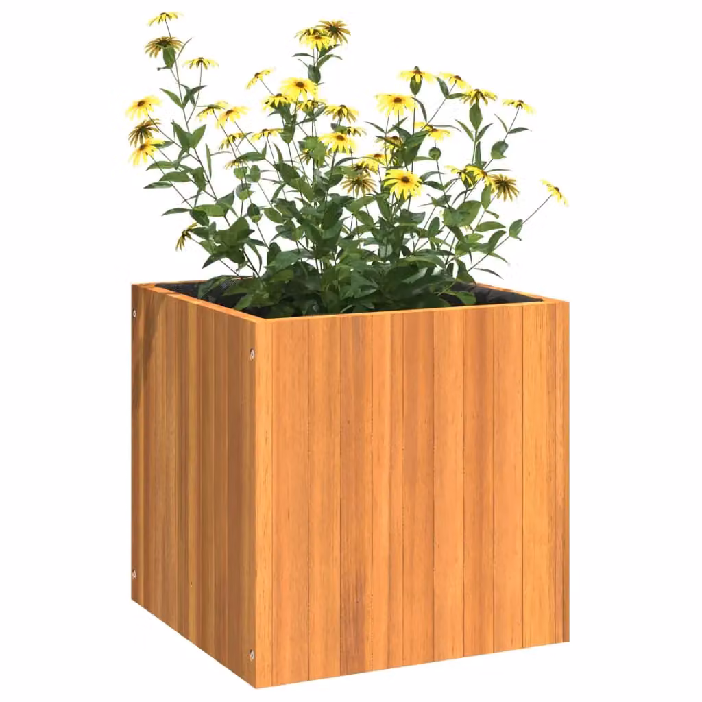 Berkfield Home Brown Acacia Wood Garden Planter Tub W/D/H: 45 x 45 x 45 cm – 2