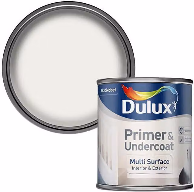Dulux Primer and Undercoat Paint, White, 250 ml