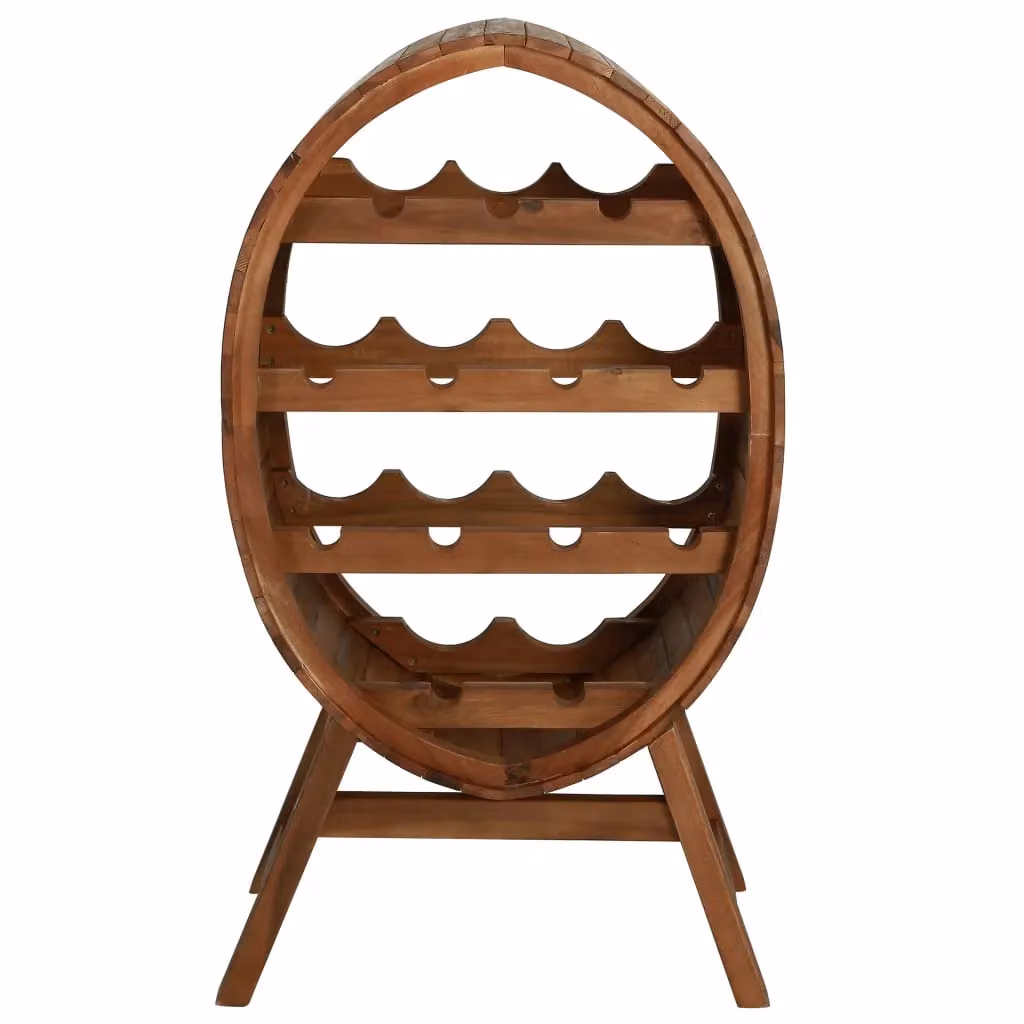 Berkfield Home Rustic Brown Solid Acacia Wood Wine Rack for 13 Bottles – 2