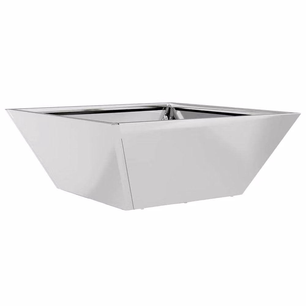 Berkfield Home Modern Garden Bowl Planter in Silver Galvanised Steel, W/D/H: 40 x 40 x 15 cm – 3