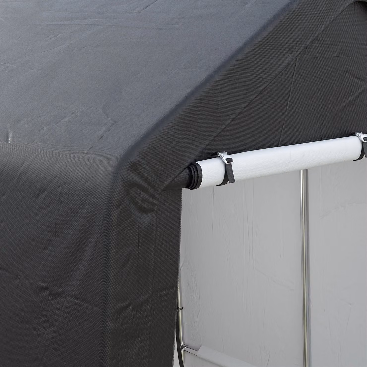 Living and Home Grey Galvanised Steel Gable Storage Shed, W: 182.88 cm, D: 182.88 cm, H: 210.0 cm – 4