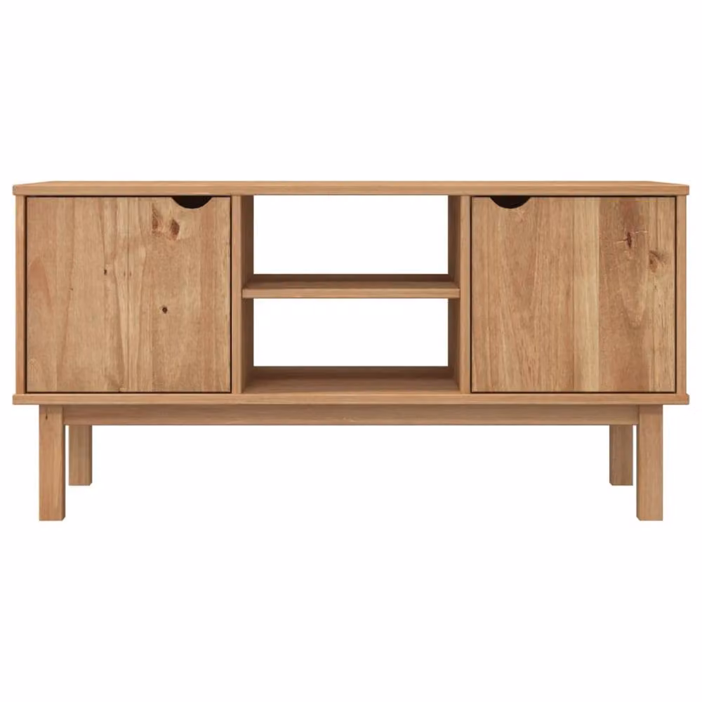 Berkfield Home OTTA TV Cabinet in Brown Solid Pine Wood, W/D/H: 113.5 x 43 x 57 cm – 3