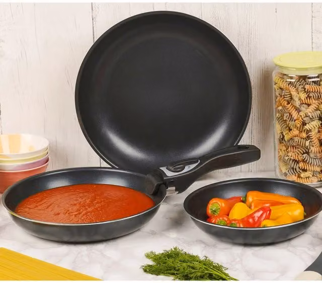 EONLION 4-Piece Black Ceramic Induction Frying Pan Cookware Set – 1