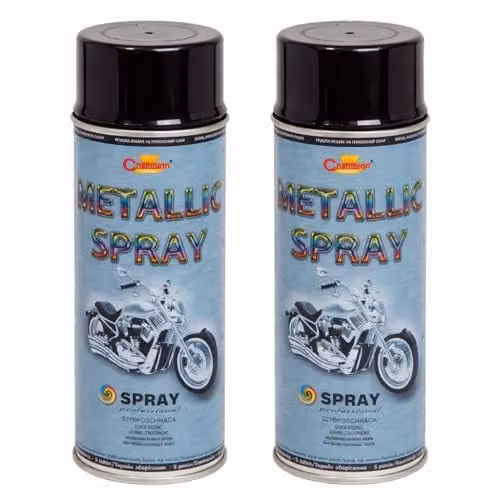 Sola Black Metallic Acrylic Spray Paint, 2 x 400 mL, Gloss Finish for Metal and Wood