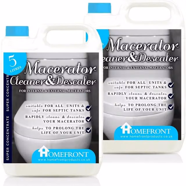 Homefront Macerator Cleaner and Descaler for Internal and External Use, 3 x 5 Litre Pack
