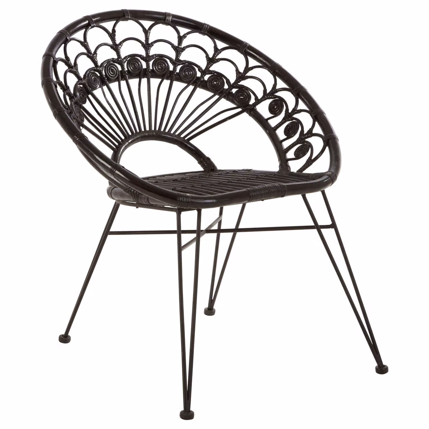Orsina Manado Natural Rattan Chair in Black – 2