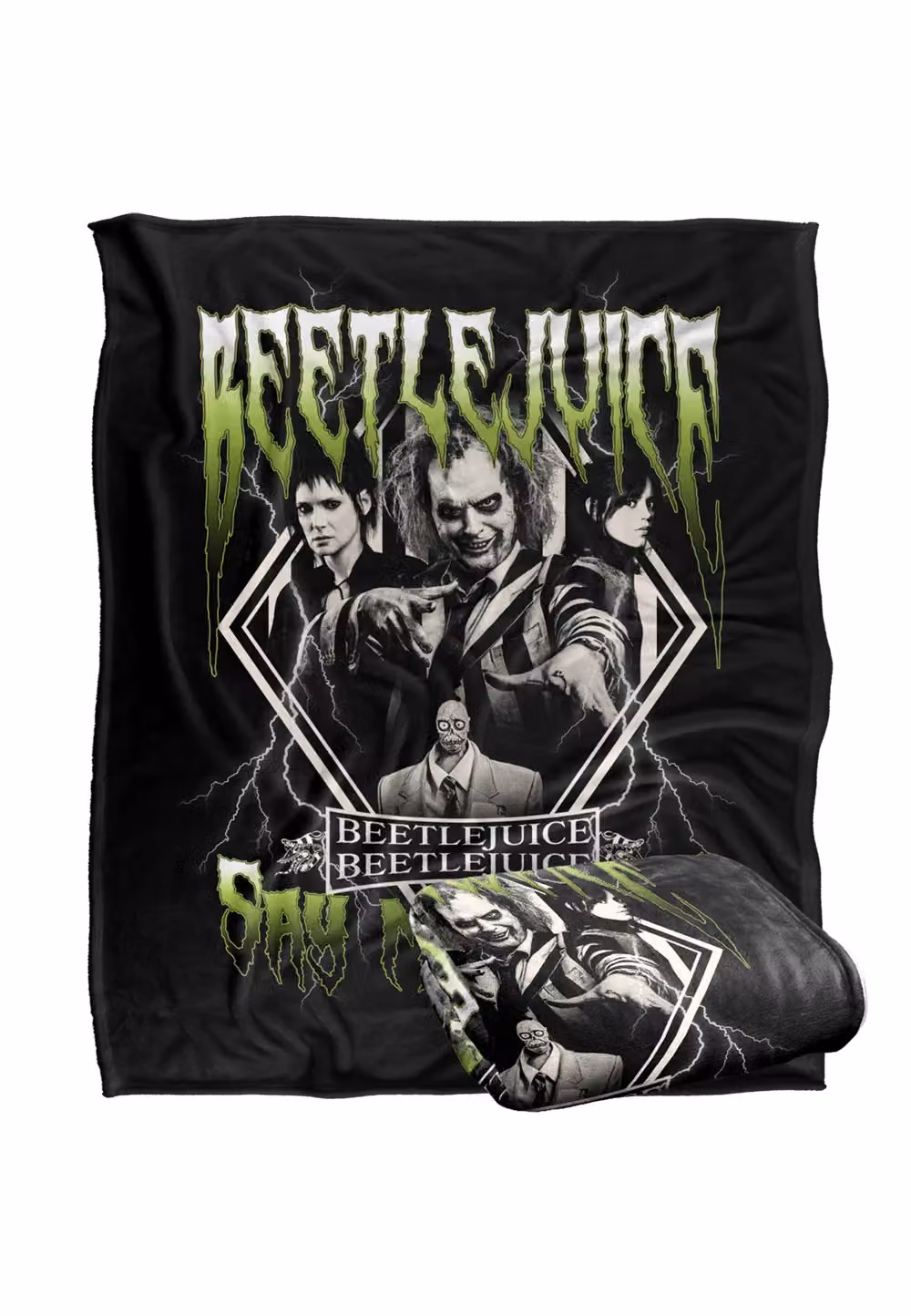 LOGOVISION Beetlejuice 2 Super Soft Fleece Throw Blanket, Multicolour and White, W: 152 cm, D: 127 cm – 7