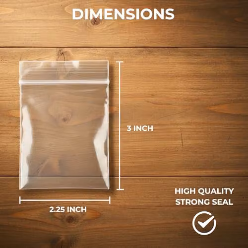 SHATCHI Resealable Clear Plastic Zip Lock Bags for Food and Freezer Storage, White – 6