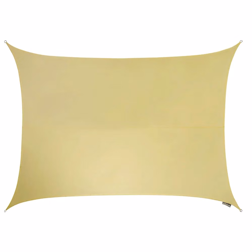 Primrose Rectangular Waterproof Garden Patio Sun Shade Sail Canopy in Light Sand, W: 5 m, D: 4 m – 2