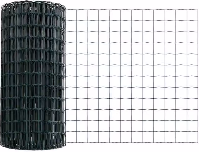 Berkfield Set of 2 Green Steel Garden Fence Panels, W: 10 m x H: 0.8 m