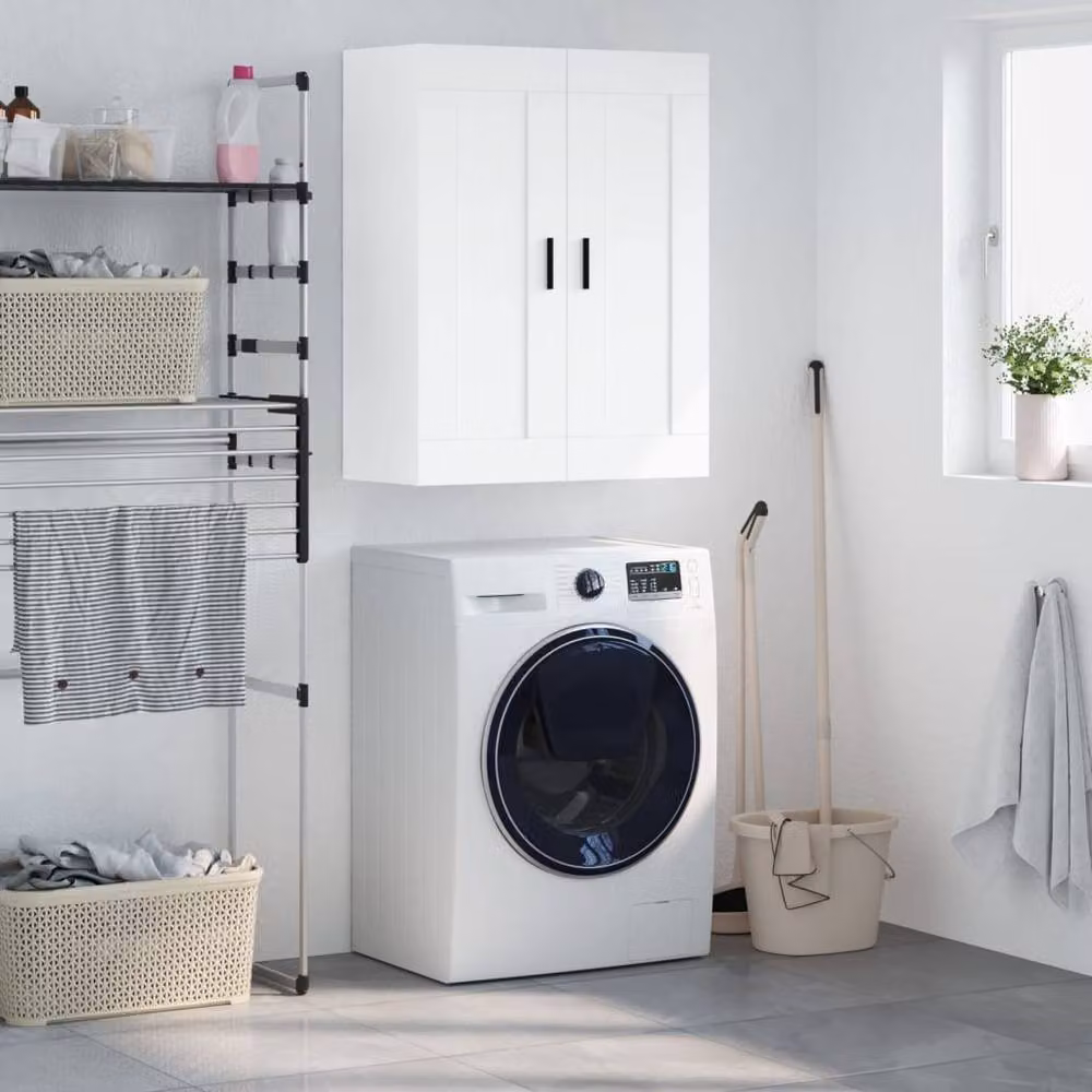 Berkfield Home Wall Mounted Cabinet in White, W/D/H: 69.5 x 34 x 90 cm – 2