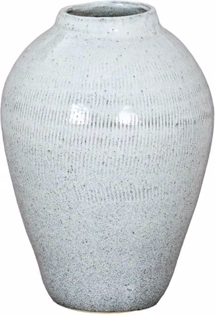 KDMD Kemi Large Olpe Vase, Modern White Sculpted Ceramic Tabletop Centrepiece