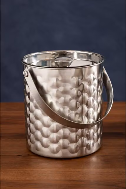 Orsina Honey Bee Stainless Steel Ice Bucket with Lid in Silver