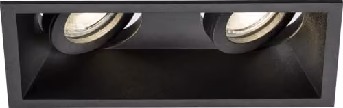 Knightsbridge Dipa Twin Tilt Square Anti-Glare Recessed Downlight in Black – 1