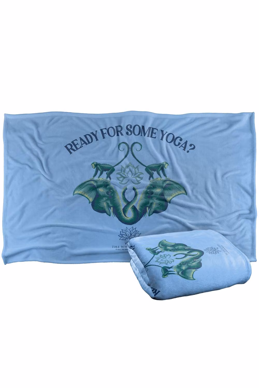 Warner Bros. White Lotus Yoga Silky Touch Super Soft Fluffy Throw Blanket in White, Blue and Multicolour, Large – 2