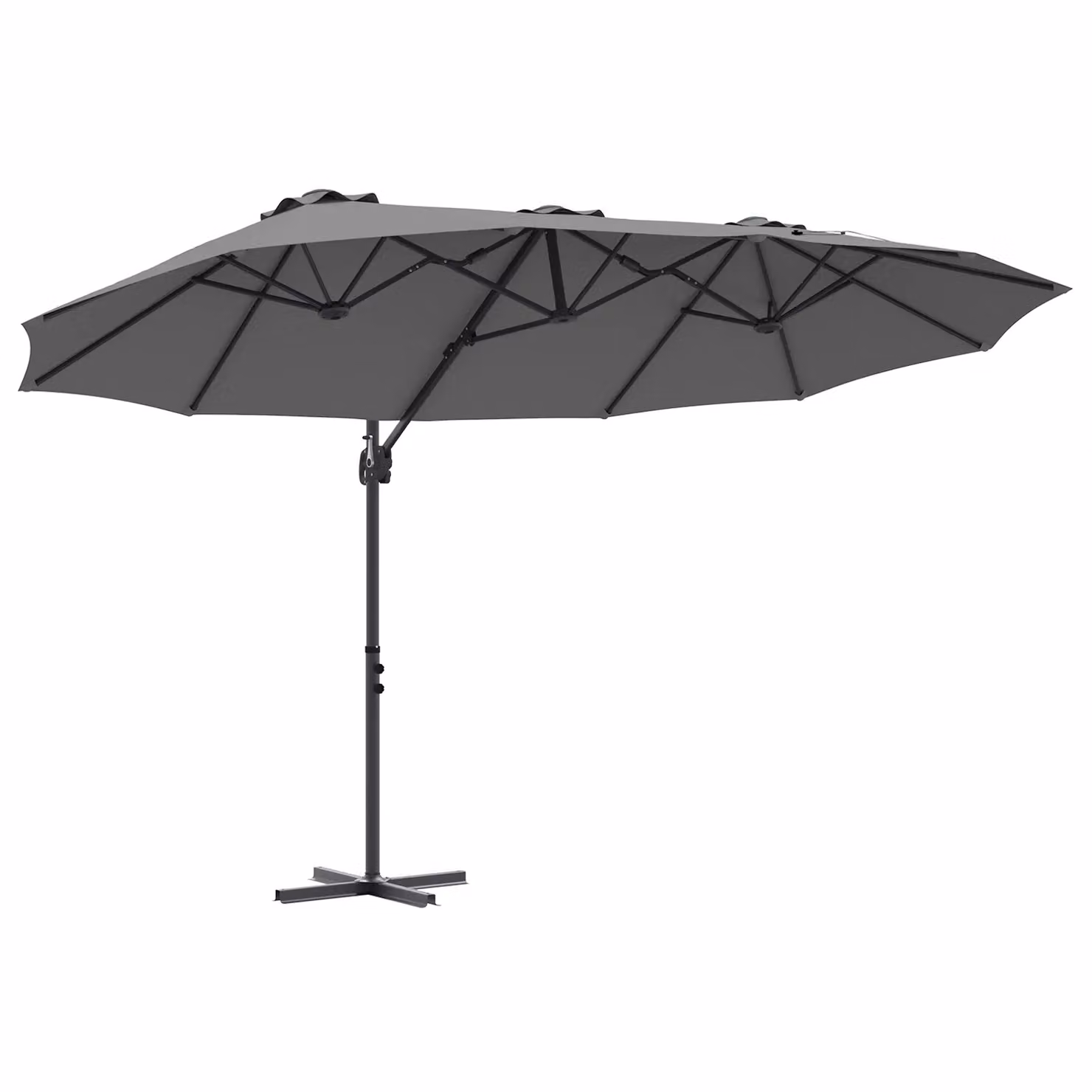Berkfield Home Garden Anthracite Cantilever Parasol W/D/H: 372 x 198 x 253 cm – 2