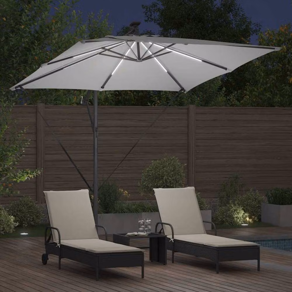 Berkfield Home Cantilever Banana Parasol in Sand, W/D/H: 249 x 249 x 250 cm – 3