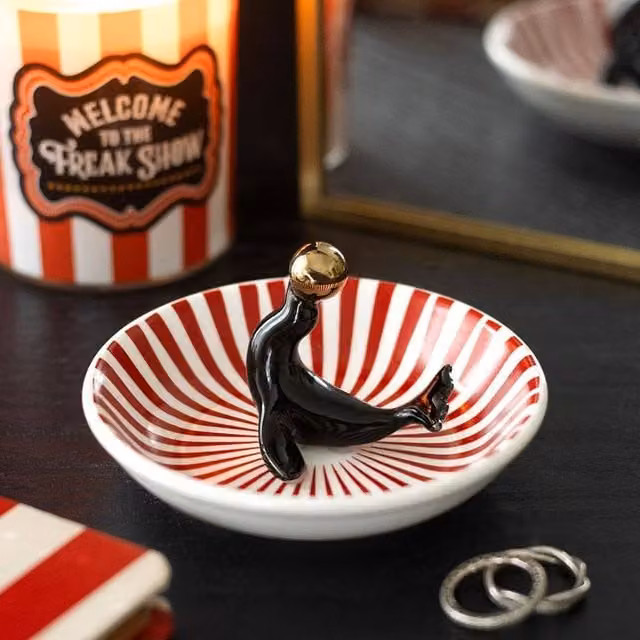 Uniqueful Circus Seal Ceramic Trinket Dish, Multicolour – 1