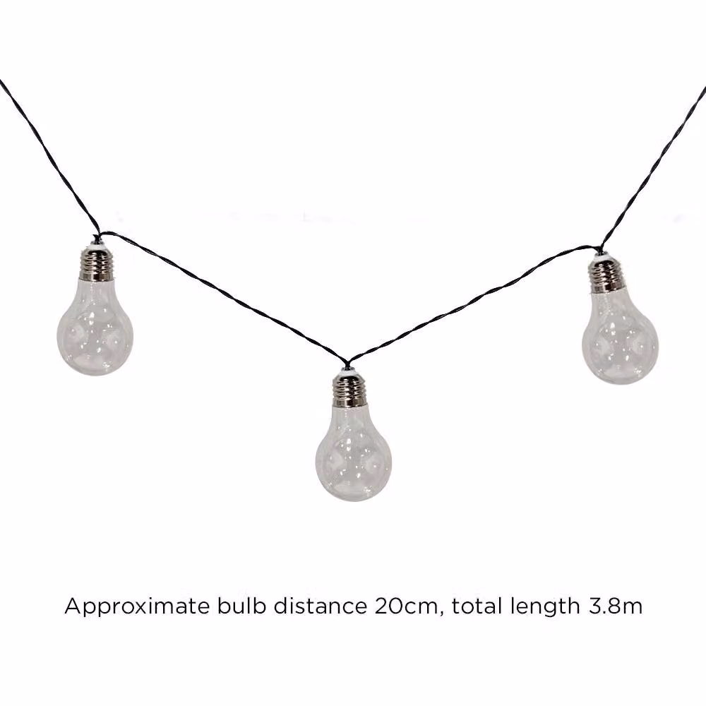 Voltico 10 Solar LED Festoon Light Bulbs with Dusk Sensor, Warm White, Transparent Glass – 2