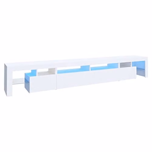 vidaXL Modern White TV Cabinet with Integrated LED Lights W/D/H: 260 x 36.5 x 40 cm