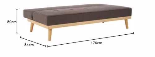 Orsina Stockholm 3 Seat Grey Velvet Sofa Bed with Solid Wood Frame – 3