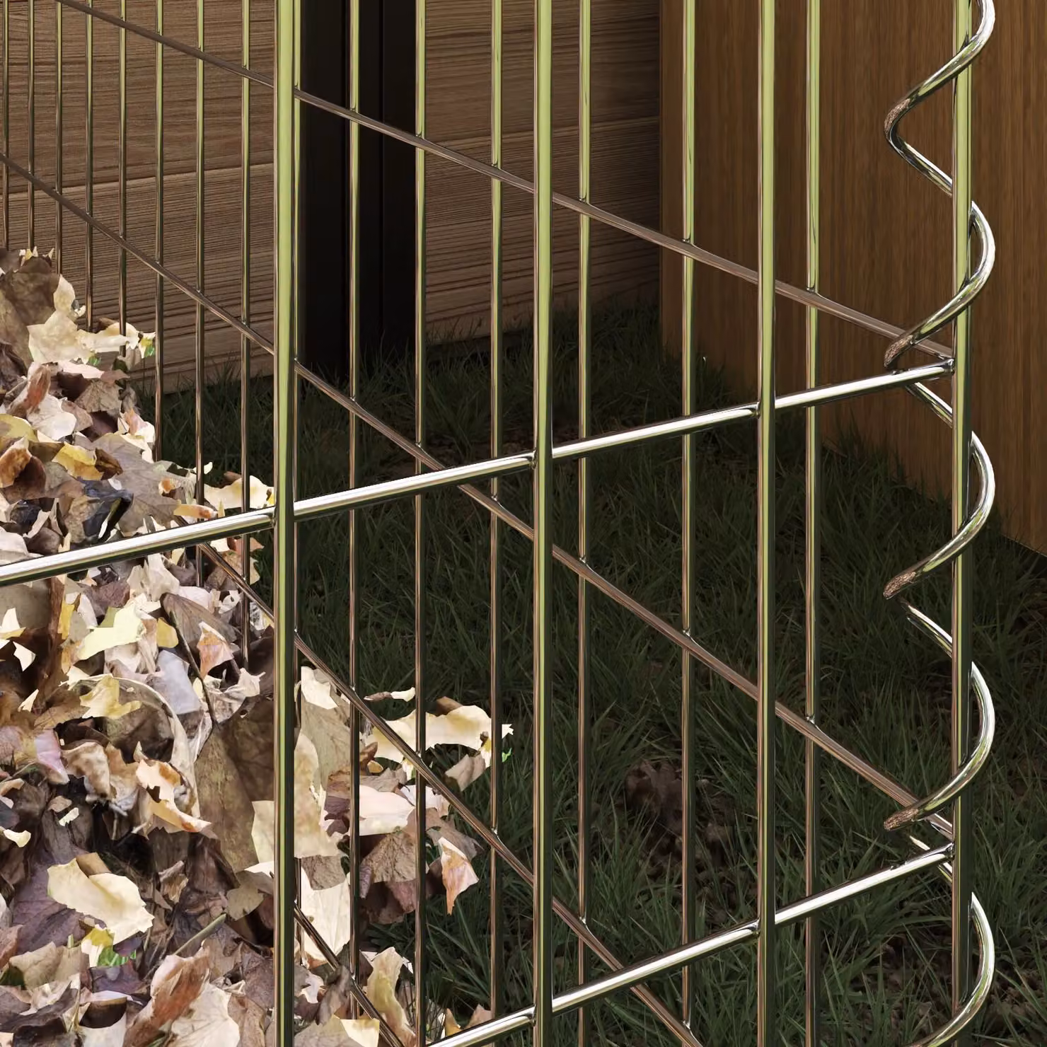 Berkfield Home Garden Galvanised Steel Square Garden Composter in Silver, W/D/H: 100 x 100 x 50 cm – 3