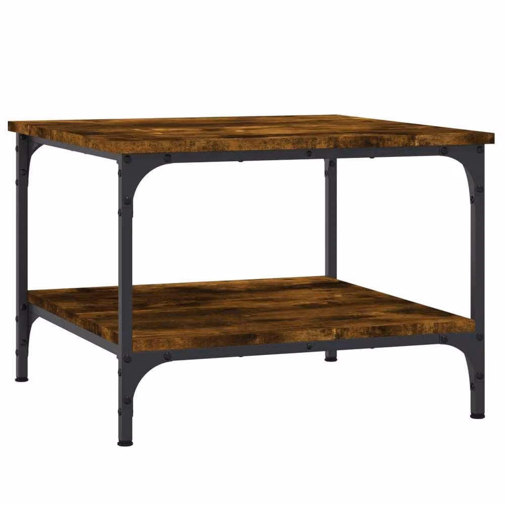Berkfield Home Decorative Smoked Oak Coffee Table, Brown, W/D/H: 55 x 55 x 40 cm – 3