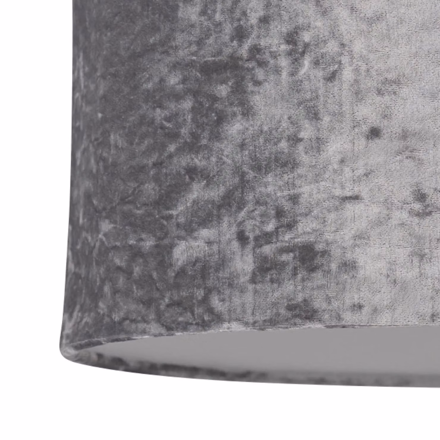 First Choice Lighting Grey Crushed Velvet Cylinder Table Lamp Shade – 2