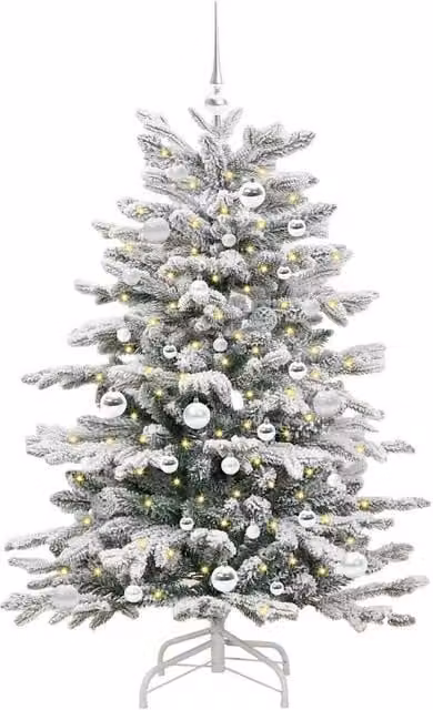 Berkfield Home Elegant Artificial Hinged Christmas Tree in White, Height: 150 cm – 1