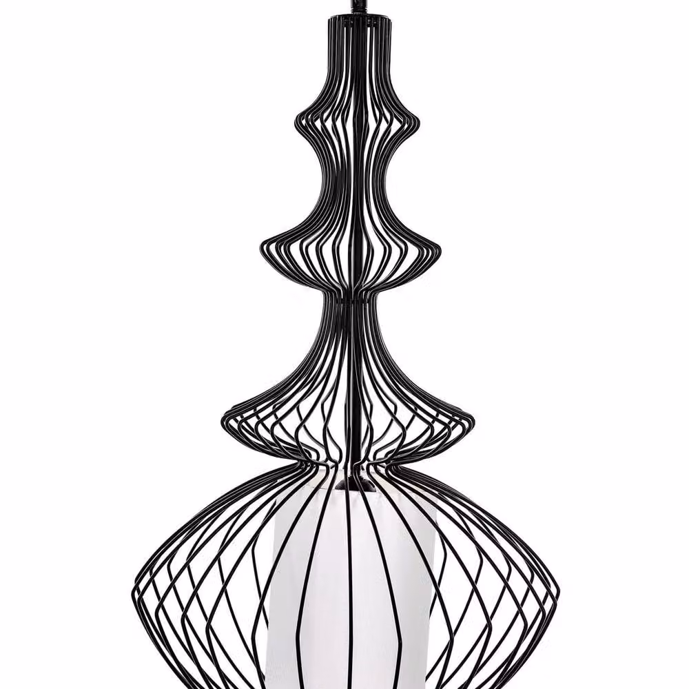 Wyld and Coco Black Metal Open Cage Pendant Light – 2