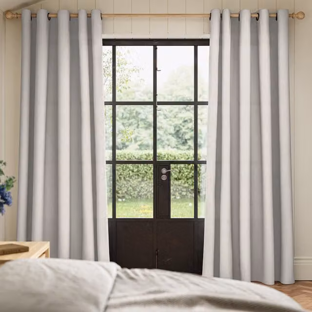 Ante Decor Celest No Joins Sheer Made To Measure Eyelet Curtains in White