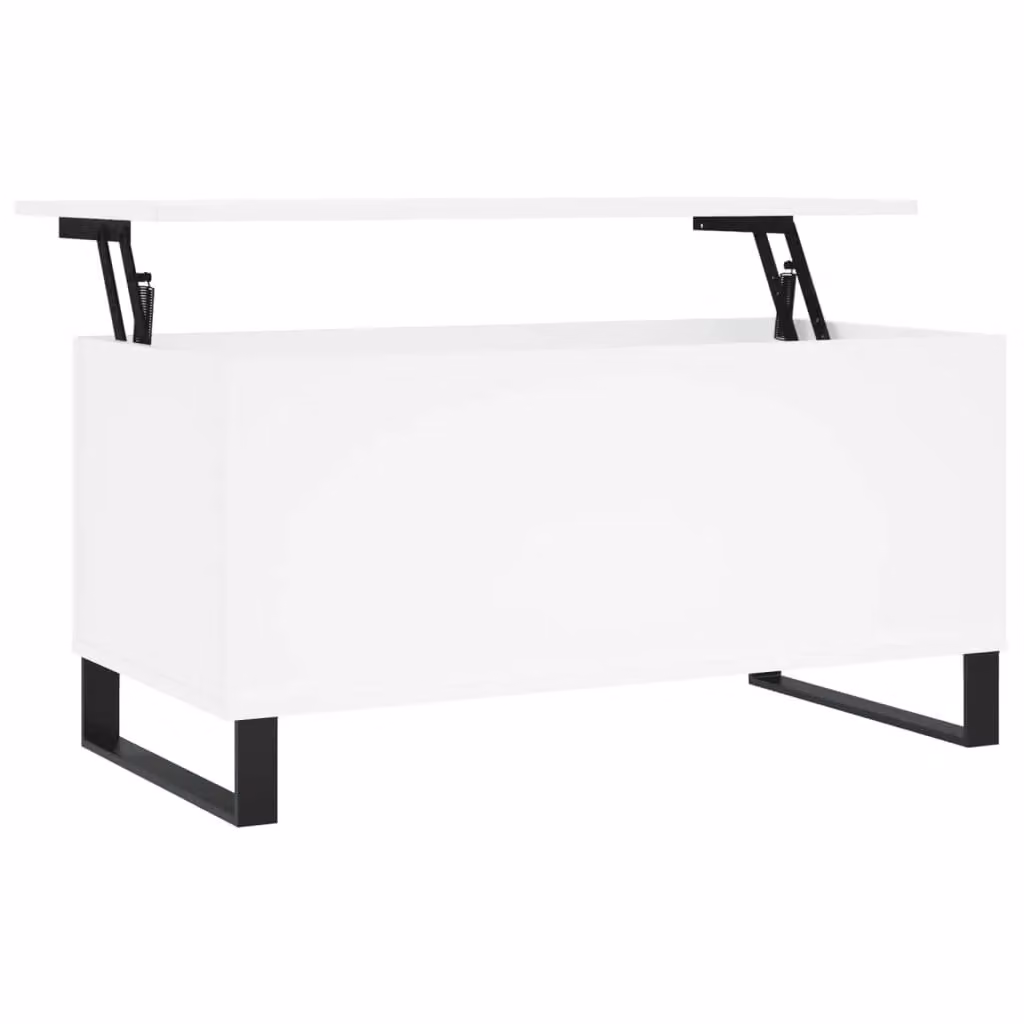 Berkfield Home White Modern Coffee Table with Lift Mechanism, W: 90 cm, D: 44.5 cm, H: 45 cm – 2