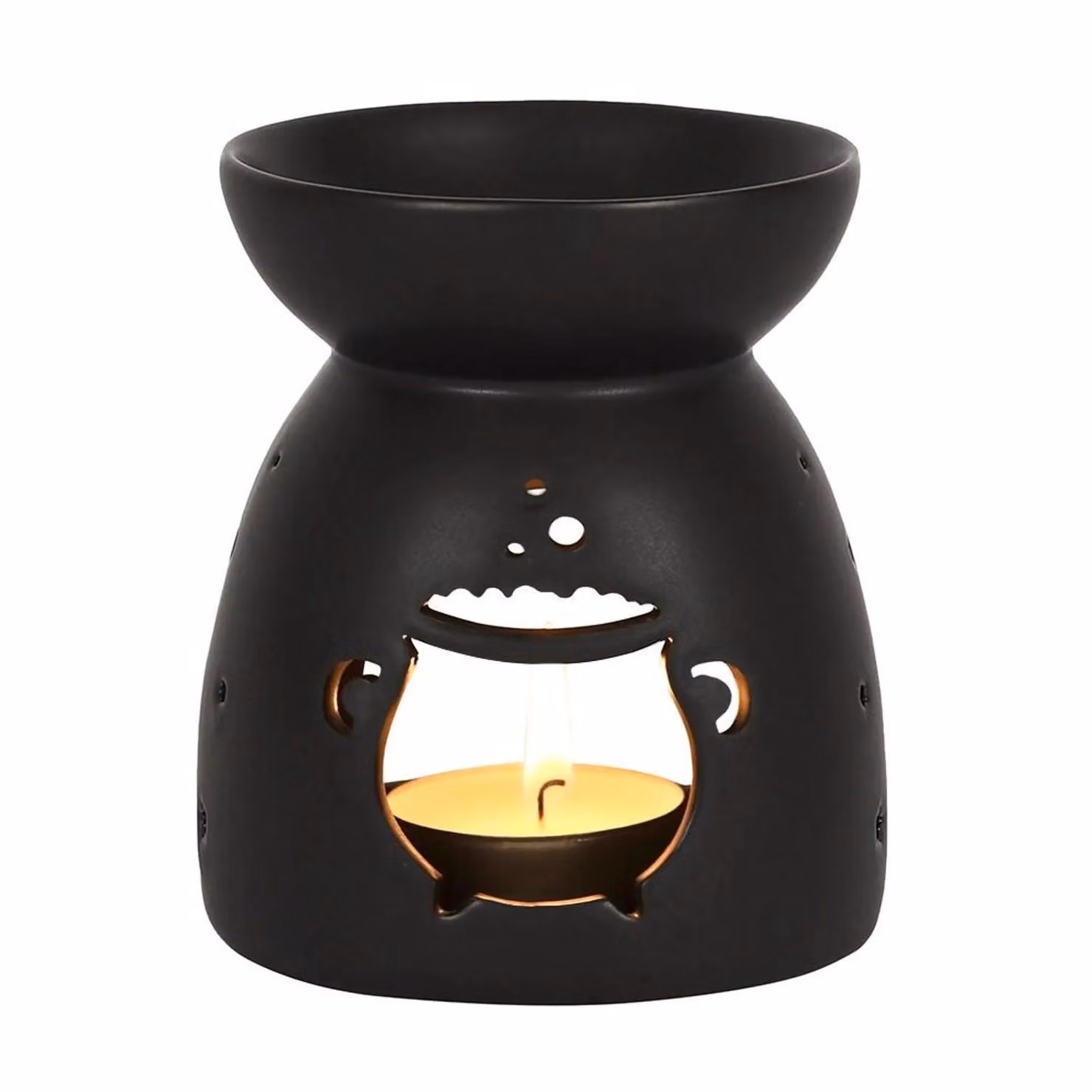 Something Different Black Ceramic Cauldron Oil Burner and Tealight Lamp – 2