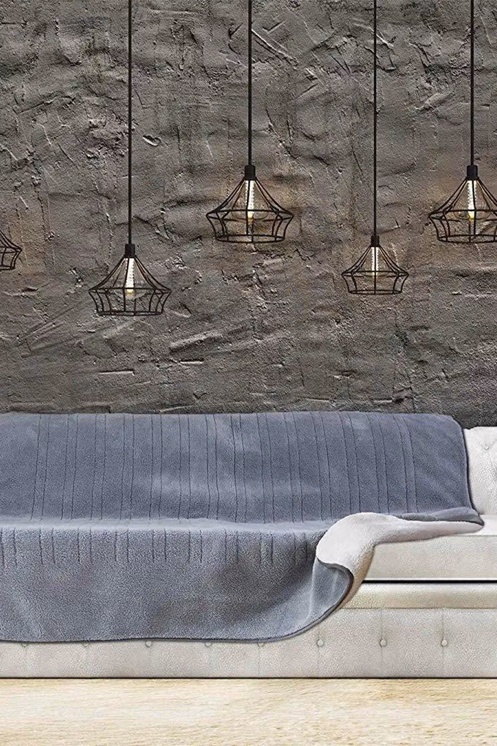 Sweet Dreams Grey Reversible Fleece Electric Heated Throw W/D/H: 200 x 130 cm – 3