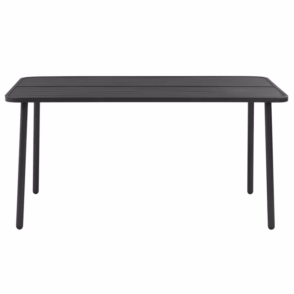 Berkfield Home Dark Grey Steel Garden Table W: 150 cm, D: 90 cm, H: 72 cm – 2