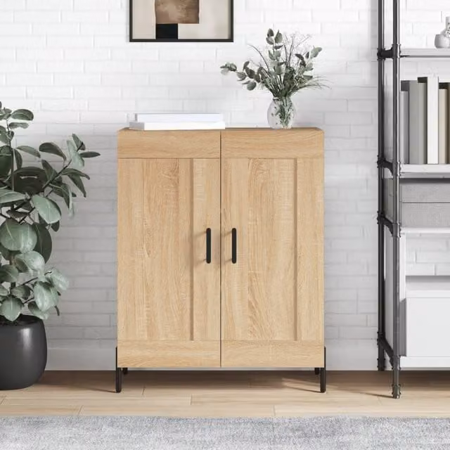Berkfield Home Sonoma Oak Sideboard in Brown, W: 69.5 cm, D: 34 cm, H: 90 cm