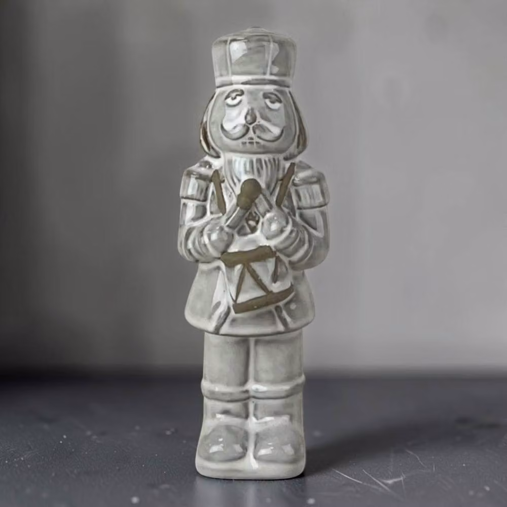 Four Candle Grey Glazed Ceramic Nutcracker Christmas Tabletop Decoration, Height: 21 cm – 2