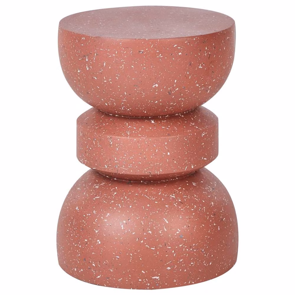 Wyld and Coco Red Terrazzo Hourglass Side Table, Weather-Resistant Fibreglass, H 45 cm x W 37 cm x D 37 cm – 2