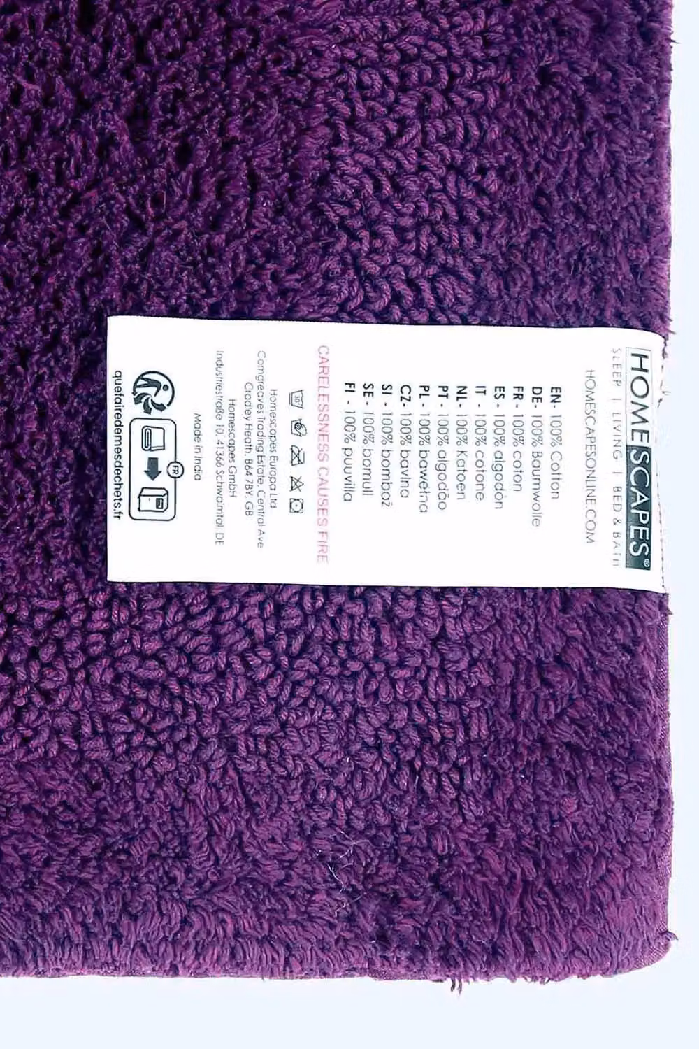 Homescapes Luxury Extra Large Reversible Cotton Bath Mat, Purple, W/D/H: 70 x 120 cm – 2