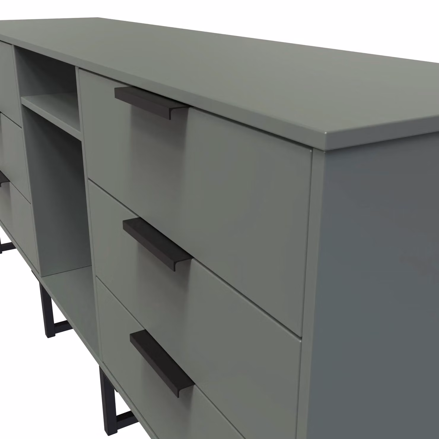 Ready Assembled 2 U Fuji 6 Drawer Sideboard in Pale Green – 3