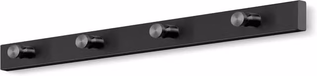 ZACK Matt Black Metal Strip Coat Hook Rail