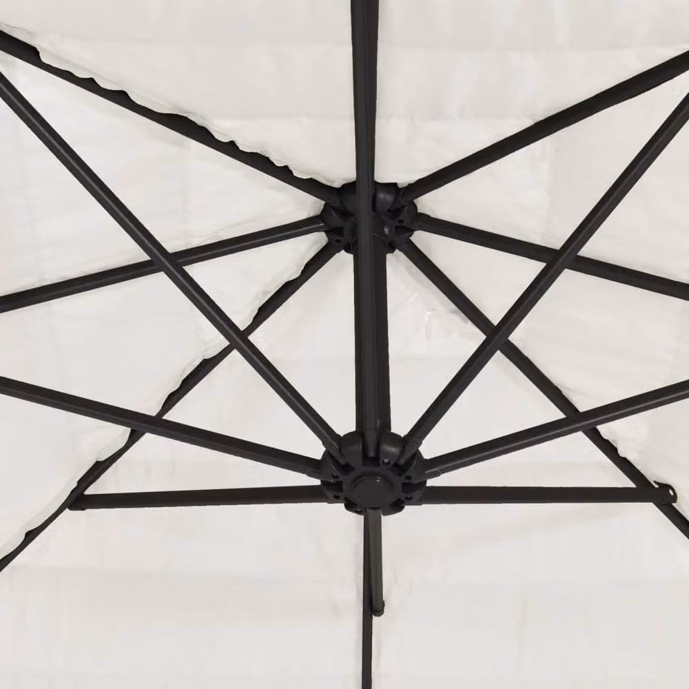 Berkfield Home Durable Garden Parasol with Steel Pole and Polyester Canopy, White, W/D/H: 248 x 248 x 248 cm – 3