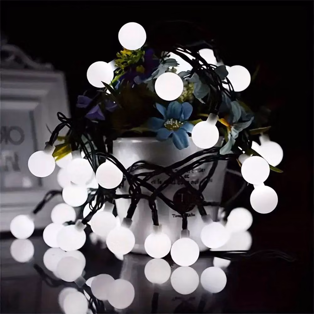 NESTLUNE White Solar LED Ball Fairy Lights with Remote Control and Timer for Outdoor Parties – 4