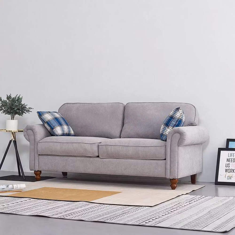 FORGEVIO 2 Seater Grey L-Shape Corner Sofa with Scatter Cushions – 3