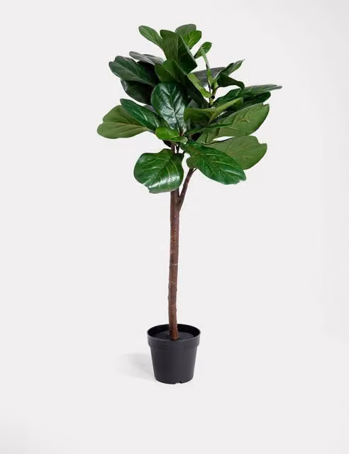 Blooming Artificial Green Freestanding Floor Standing Fig Tree, Height: 121.92 cm
