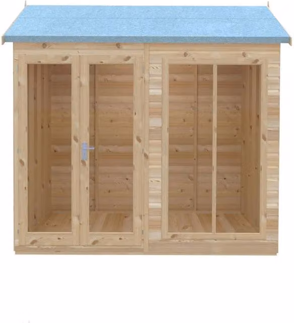 Shires Mayfield 8 x 6 Wood Summerhouse in Light Brown, W: 238 cm, D: 199 cm, H: 240.9 cm – 1