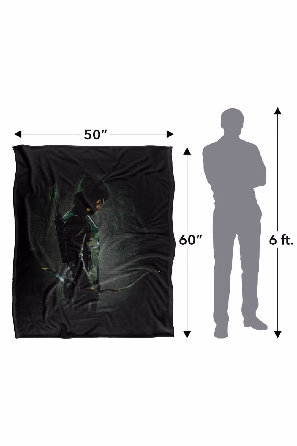 Warner Bros. Arrow In The Shadows Extra Large Silky Touch Super Soft Fluffy Throw Blanket in Black and Multicolour – 3