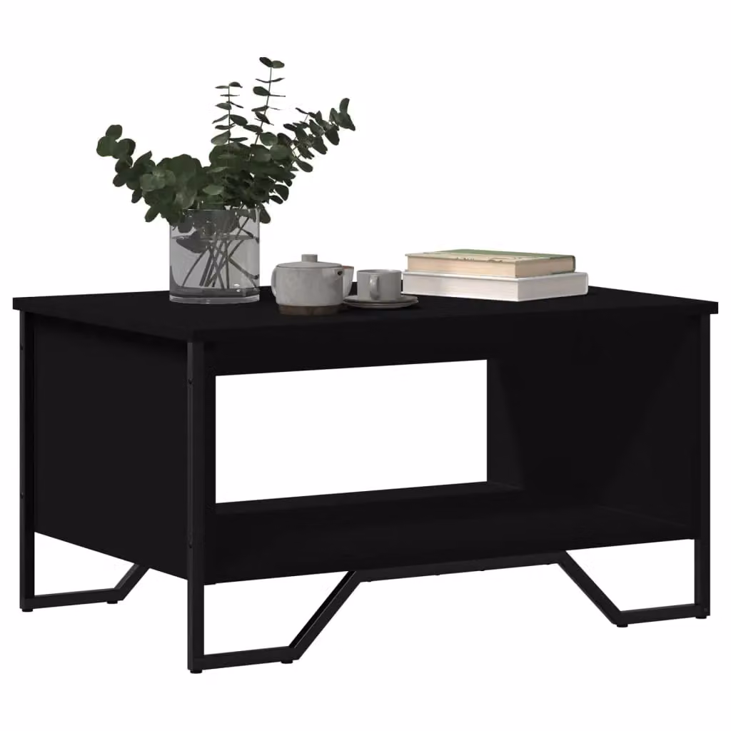 Berkfield Home Modern Black Coffee Table in Engineered Wood W/D/H: 75 x 51 x 40 cm – 4